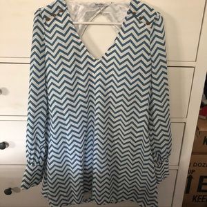 Blue and White striped blouse/dress